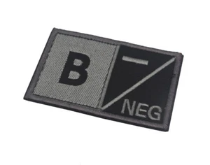 MILITARY BLOOD TYPE B- NEG NEGATIVE TACTICAL USA ARMY 3D HOOK PATCH *14 - Picture 1 of 3