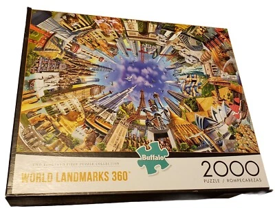 Sealed Buffalo Games World Landmarks 360 Puzzle 2000 Piece Egypt France Sydney  - Image 1 of 4