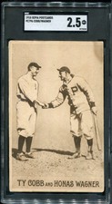 1910 PC796 Sepia Postcards Ty Cobb / Honus Wagner ~~ SGC 2.5 ~~ SHARP Honas