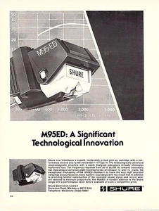 HIFIB4 ADVERT 11X8" SHURE M95ED RECORD PLAYER TURNTABLE CARTRIDGE - Foto 1 di 1