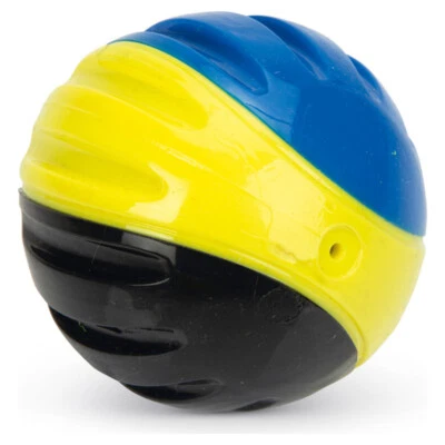 Beeztees Fetch TPR Ball 6,3 cm blau-gelb-schwarz Hundespielzeug mit Quietscher - Bild 1 von 2