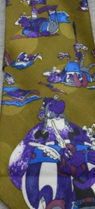 Corbata Astérix Obélix Oro Púrpura Dibujos Animados Concorde De Colección Hecha a Mano - Imagen 1 de 5
