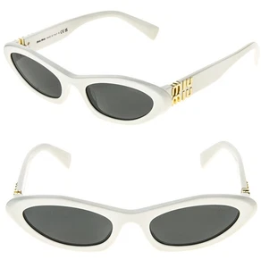 MIU MIU MU09YS GLIPMSE LOGO 09Y White Logo Cat Luxury Fashion Viral Sunglasses - Picture 1 of 10
