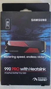 Samsung 990 PRO 2TB M.2 NVME PCIE V-NAND SSD w/Heatsink MZ-V9P2T0CW New - Afbeelding 1 van 3