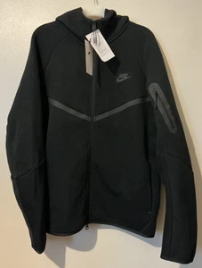 NIKE Tech Fleece Hoodie Mens Windrunner Zip Jacket Pockets M BNWT RRP £110 Black - Picture 1 of 8