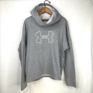 UA Under Armour Girls M Loose Fit Cowl Neck Gray Sweatshirt Scuba Hoodie 1325318 - Picture 1 of 4