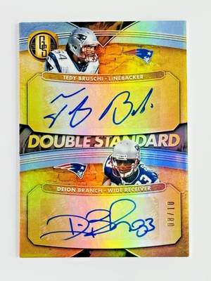 Gold Standard Dual Auto 2019/10 Tedy Bruschi Deion Branch Patriots Legends Foto 1 de 4