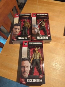 3 McFarlane Color Tops The Walking Dead Action Figure Set Rick Michonne Travis - Picture 1 of 8