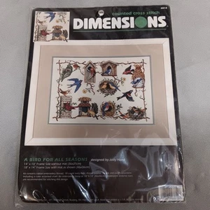 Dimensions Counted Cross Stitch A Bird For All Seasons Kit #3810 New In Package - Picture 1 of 3