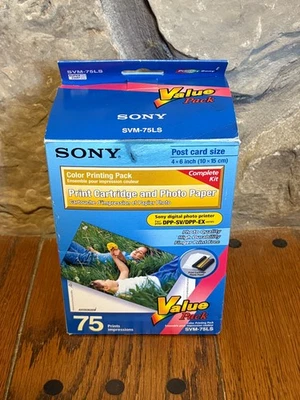 NEW Sony SVM-75LS Print Cartridges & Photo Paper Value Pack 75 Prints Digital - Image 1 of 4