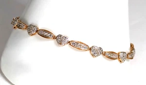 14K Gold & Diamond Bracelet, 7-1/2'' Long - Picture 1 of 11