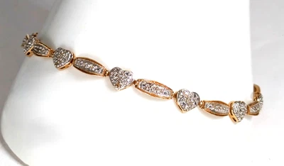 Brazalete de oro y diamantes de 14K, 7-1/2"" de largo Foto 1 de 4