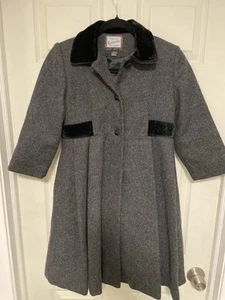 Rothschild Wool Long Coat Girls Size 7 Dressy Formal Charcoal Gray  - Picture 1 of 10
