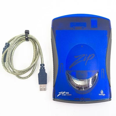 Iomega Zip 250MB USB External Drive (PC/Mac) – Portable, Blue, Fully Functional - Image 1 of 4