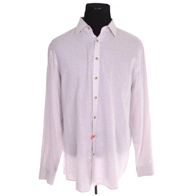 Charles Tyrwhitt Weekend Mens Shirt XL White Blue Red Dotted Cotton Linen - Image 1 of 4