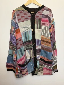 Jacket Vintage Patchwork made Boho Hippie Festival One Size Oversized - Picture 1 of 18