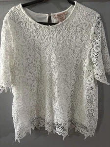 Philosophy Top Shirt Damen 2XL XXL weiß Häkelspitze Boho Capsule Coastal - Bild 1 von 3