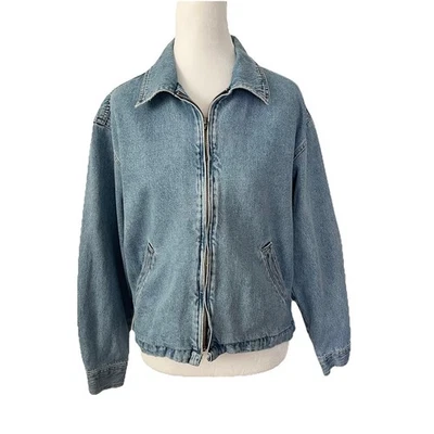 Chaqueta de Colección Años 90 NY&Co Mujer Denim Cremallera Azul Granero Utilitaria Exterior Algodón Foto 1 de 4