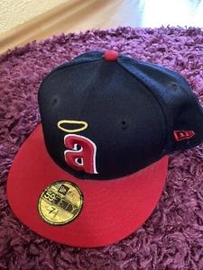 New Era Cap California Angels Cappy Schwarz Rot Gelb Original Size 7 1/8 - Bild 1 von 2
