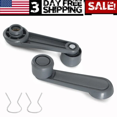 NEW PAIR Window Crank Lever Handle GRAY FOR Toyota Tacoma, T100, Pickup, Corolla - Image 1 of 4
