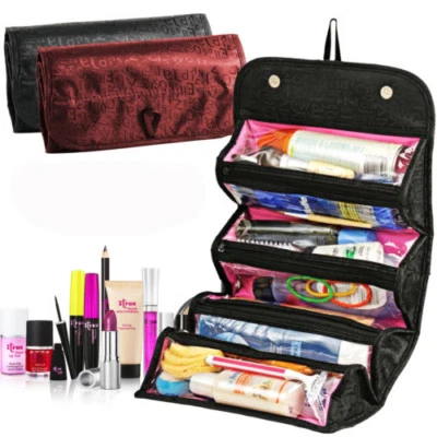 Roll-N-Go Drawstring Makeup Bag Travel Cosmetic Case Pouch Toiletry Organizer
