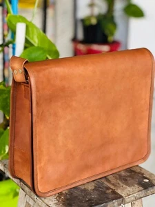Men's Vintage Super Stable Leather Shoulder Satchel Messenger Handmade Bag - Picture 1 of 6