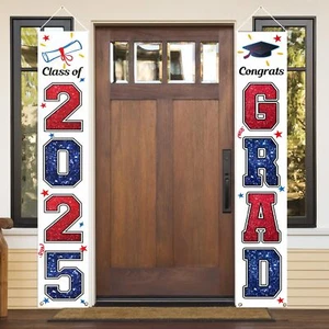 KMUYSL Graduation Decorations Class of 2025 Red & Blue Congrats Grad Banner H... - Picture 1 of 9