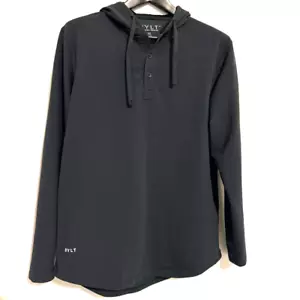 BYLT Mens Lux Drop Cut Pullover Hooded Henley Athleisure Color Navy M - Picture 1 of 9
