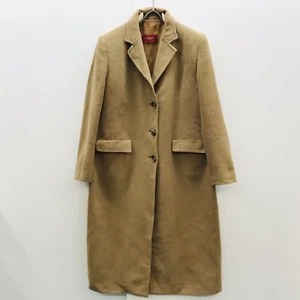 BURBERRY LONDON Balmacaan Coat Wool Camel Brown Outerwear - Picture 1 of 20