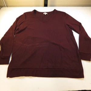 LUCKY BRAND PULLOVER KNIT OVERSIZED SWEATER Sz Womens XL Purple  - Picture 1 of 4