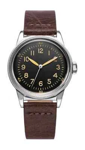 Praesidus A-11 Type 44 Patina 38mm Manual Winding Black Dial Brown Leather Strap - Picture 1 of 4