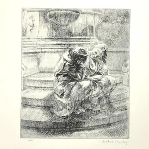 Isabel Bishop "Schoolgirls" Art 1930s Print Treasury Collection Sketch Vintage - Picture 1 of 10