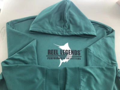 REEL LEGENDS First Mate  EUC Green Polyester Hoodie  XL - Image 1 of 4