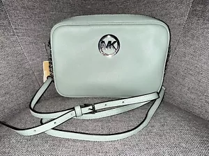 Michael Kors Fulton Mint Pink Pebbled Leather Crossbody Bag - NWT - Picture 1 of 7