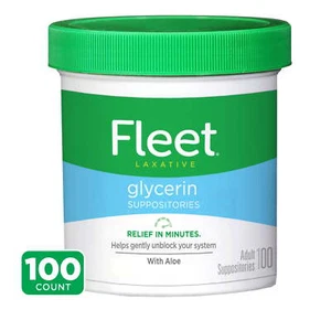 Fleet Laxative Glycerin Suppositories with Aloe Vera, 2000 mg (2 g), 100 Count - Picture 1 of 14