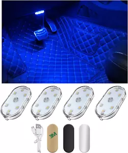 4 PIEZAS Luces LED Inalámbricas para Interior de Coche, 7 Colores Magnética Auto Luz Ambiental - Imagen 1 de 12