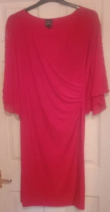 Coco Bianco Red Cold Shoulder Dress Size XL (approx UK 20-24) - Picture 1 of 6