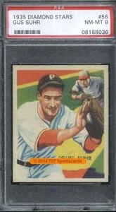 1935 Diamond Stars #56 Gus Suhr PSA 8 Pirates  (8036) - Picture 1 of 2