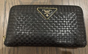 Prada Geldbörse - Navy Blau BasketWeave - Bild 1 von 5