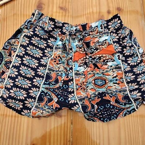 Mujer Azul Multicolor Paisley Shorts - Imagen 1 de 4