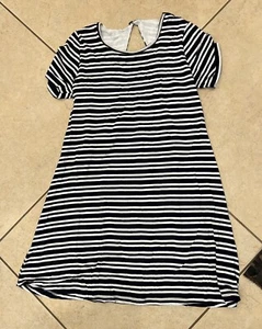 Girls “ area code 407” Size 8  navy striped dress  - Picture 1 of 2
