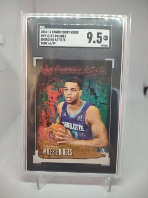 2018-19 Court Kings Miles Bridges Emerging Artists Ruby #67/99 Hornets SGC 9.5 - Image 1 of 3