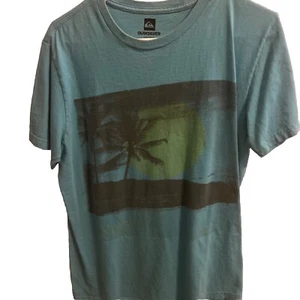 2000er Herren Medium Quicksilver blau Strand Druck Retro T-Shirt Vintage Surfen Skate - Bild 1 von 5