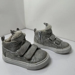 Baby Gap Sneakers size US 6, EUR 23 Kids shoes Silver Glitter - Picture 1 of 6