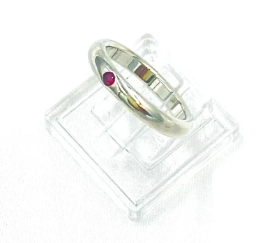 Tiffany&Co US Duty Free Silver 925 Elsa Ruby Ring for Stacking Size US4 EU46 - Image 1 of 4