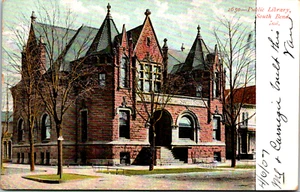 Postkarte South Bend Indiana The Public Library Main Street Antik/Vintage um 1907 - Bild 1 von 2