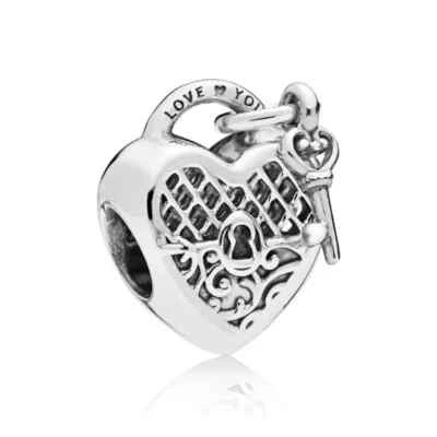 Authentic Pandora Sterling Silver 925 Love You Lock Charm #797655 - Image 1 of 2
