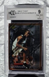 #62 1996 Topps Stephon Marbury B BCCG 9 NM Finest Rookie w/ coating - Picture 1 of 2