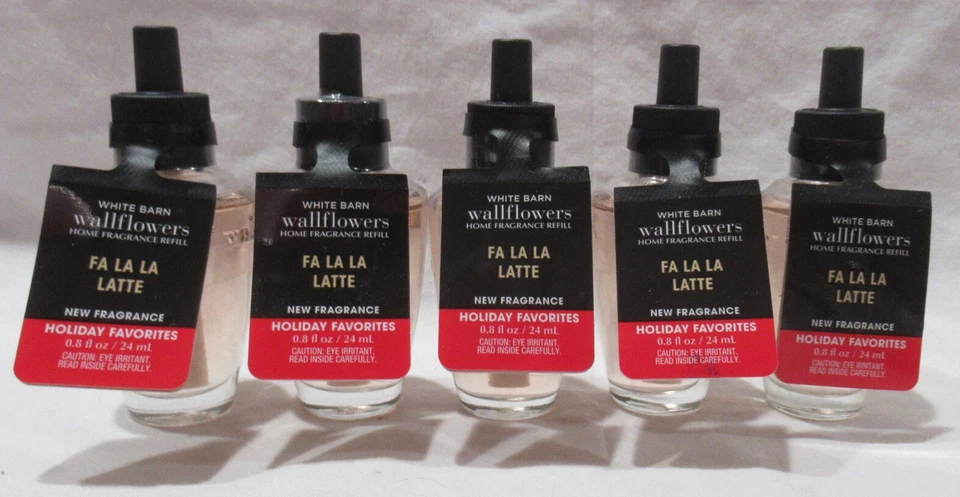 White Barn Bath & Body Works Wallflower Refill Bulb Lot Set of 5 FA LA LA LATTE - Image 1 of 3
