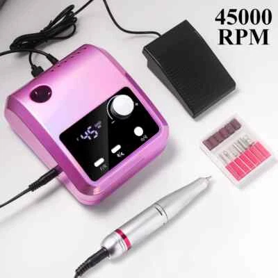 45000RPM Nail Drill Machine Cutters Electric Nails Sander File Gel Nails Home - Image 1 of 4